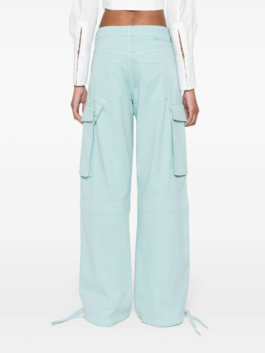 Pantaloni drepti MOSCHINO JEANS albastri din bumbac si elastan - Img 4
