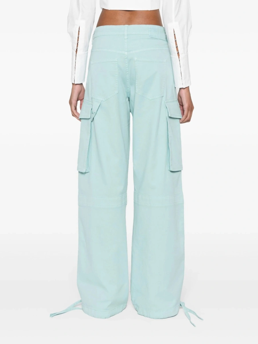 Pantaloni drepti MOSCHINO JEANS albastri din bumbac si elastan - Img 4