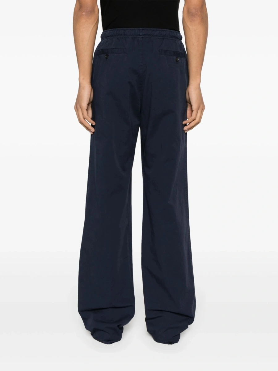 Pantaloni drepti Palm Angels albastri din polyester si bumbac - Img 4
