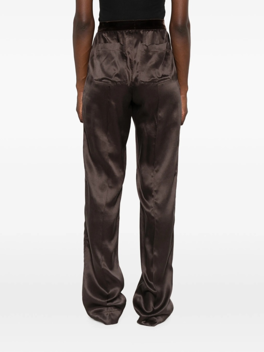 Pantaloni drepti Tom Ford maro din matase - Img 4