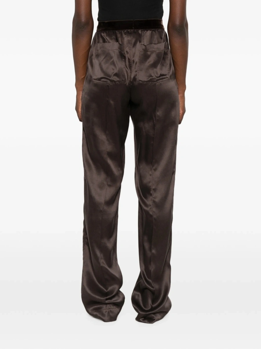 Pantaloni drepti Tom Ford maro din matase - Img 4