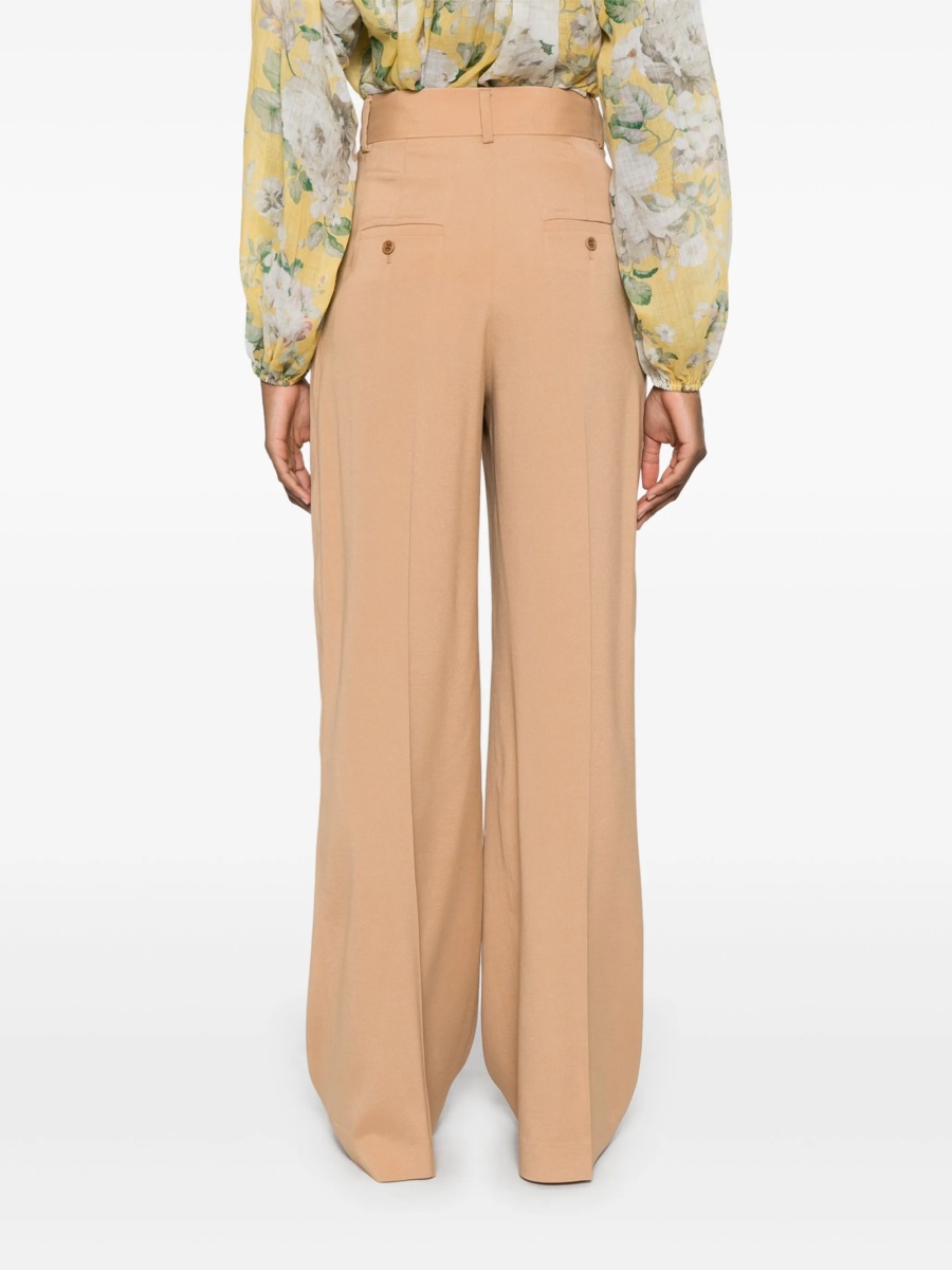 Pantaloni eleganti Alberta Ferretti neutri din acetat si vascoza - Img 4