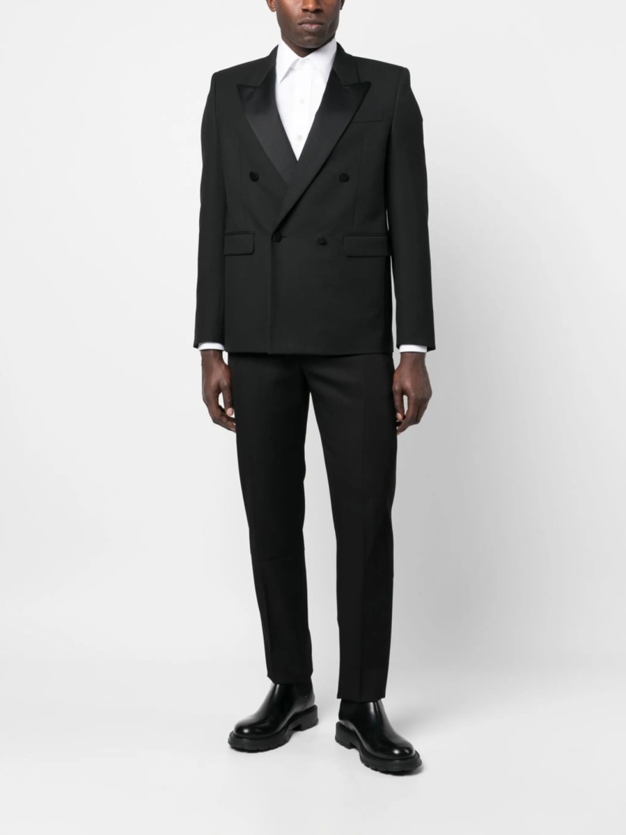 Pantaloni eleganti Alexander McQueen negri din lana si matase - Img 2
