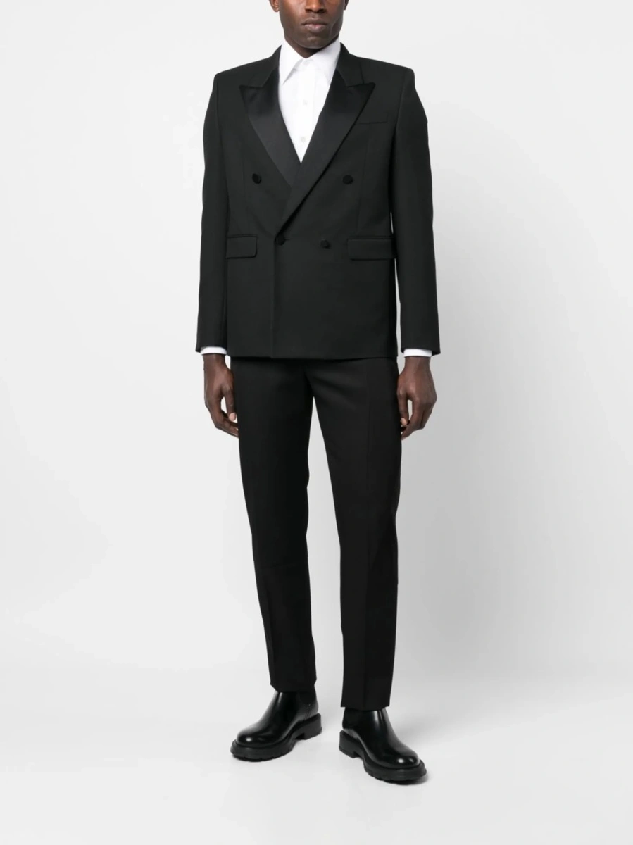 Pantaloni eleganti Alexander McQueen negri din lana si matase - Img 2