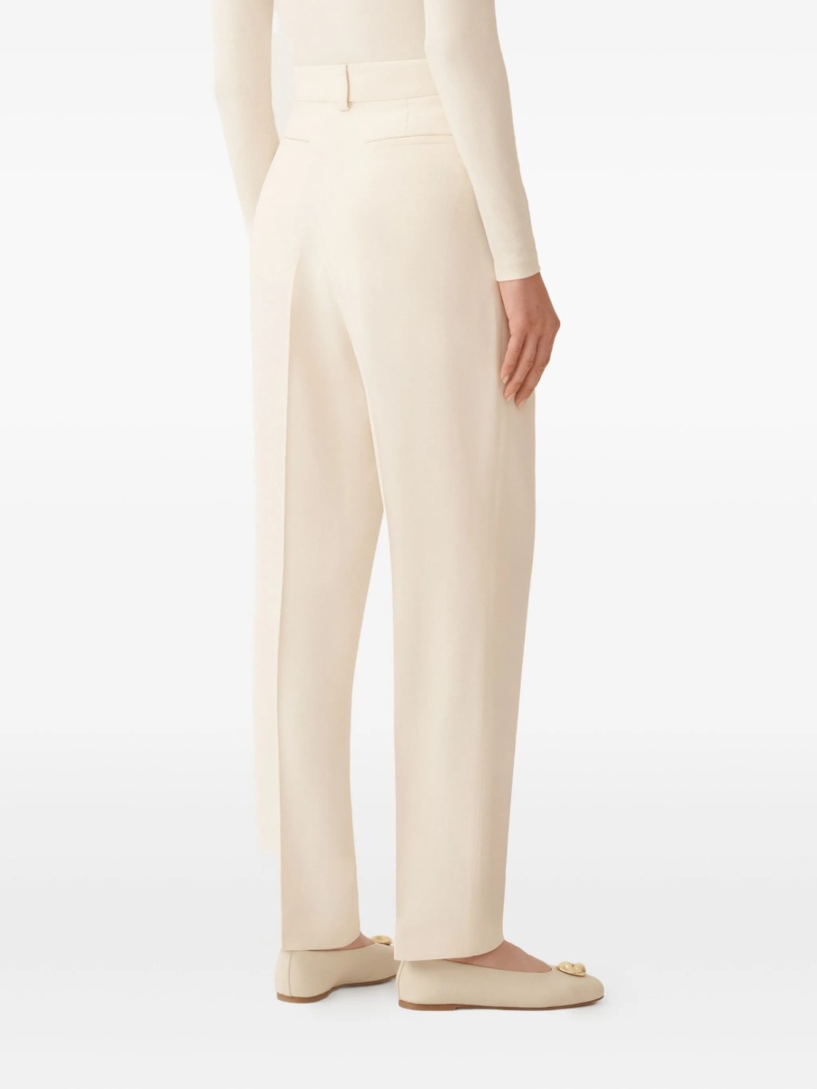 Pantaloni eleganti Fabiana Filippi albi din acetat si vascoza - Img 4