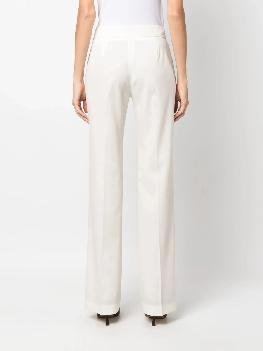 Pantaloni eleganti Fabiana Filippi albi din lana - Img 4
