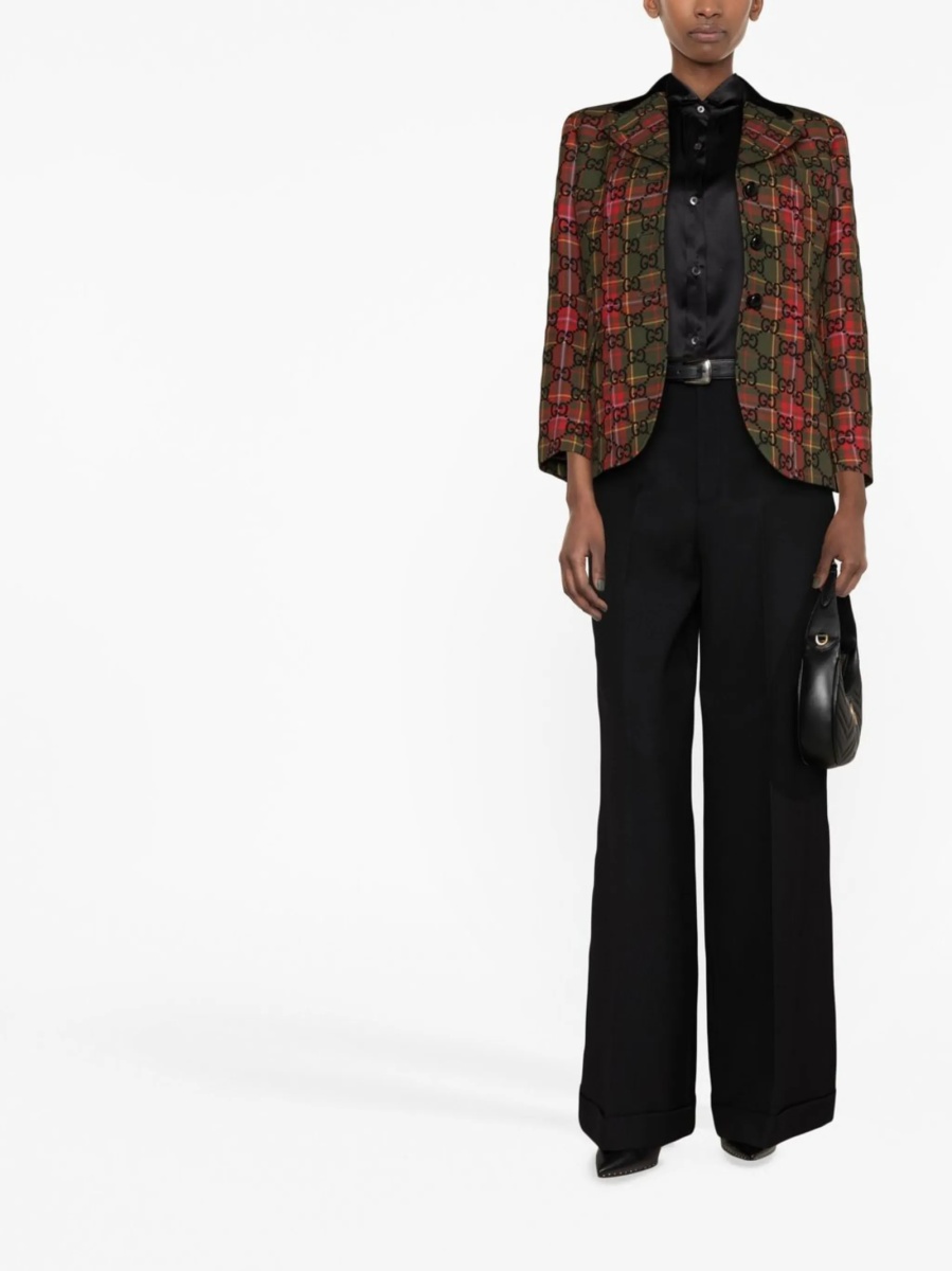 Pantaloni eleganti Gucci negri din lana - Img 2