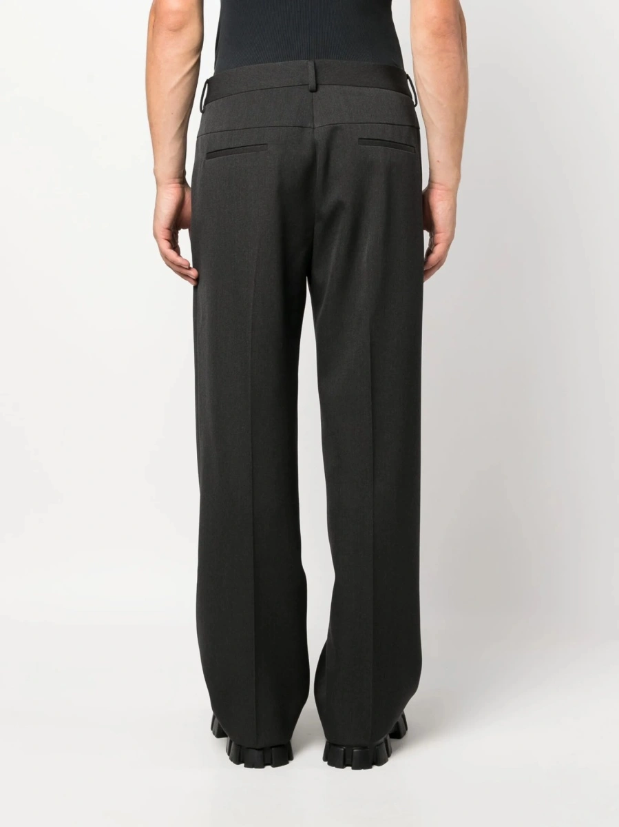 Pantaloni eleganti Valentino Garavani gri din lana - Img 4