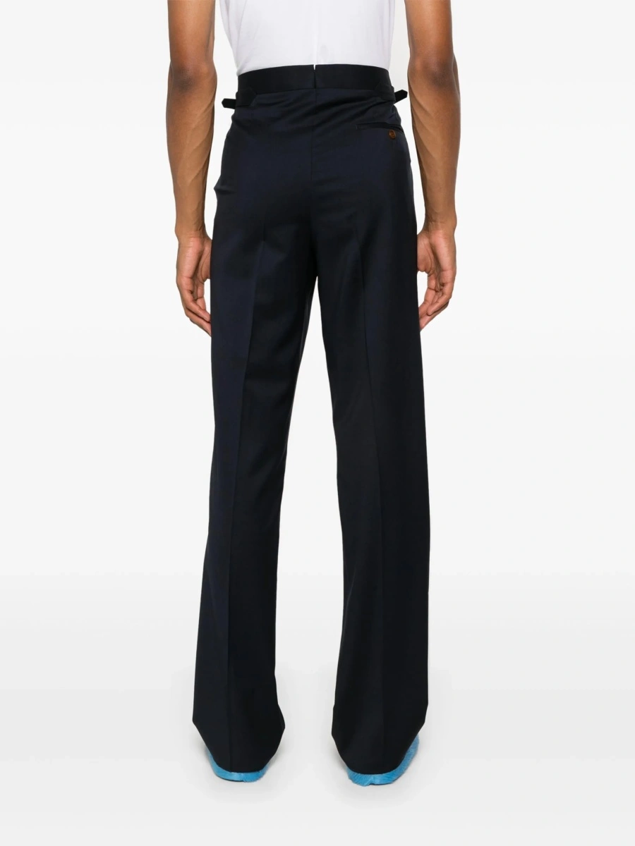 Pantaloni eleganti Vivienne Westwood albastri din lana - Img 4