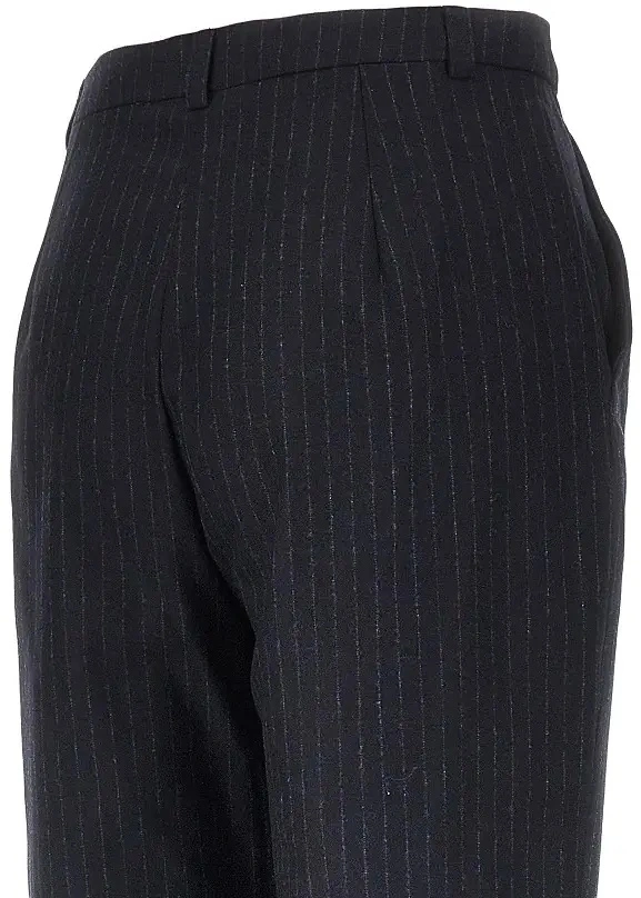 Pantaloni Emporio Armani albastri din lana - Img 4