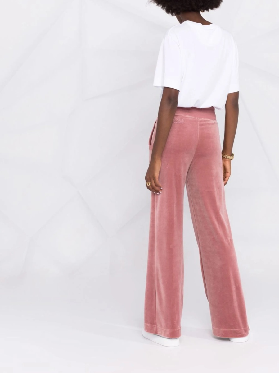 Pantaloni evazati Alberta Ferretti roz din spandex/elastan si polyester - Img 4