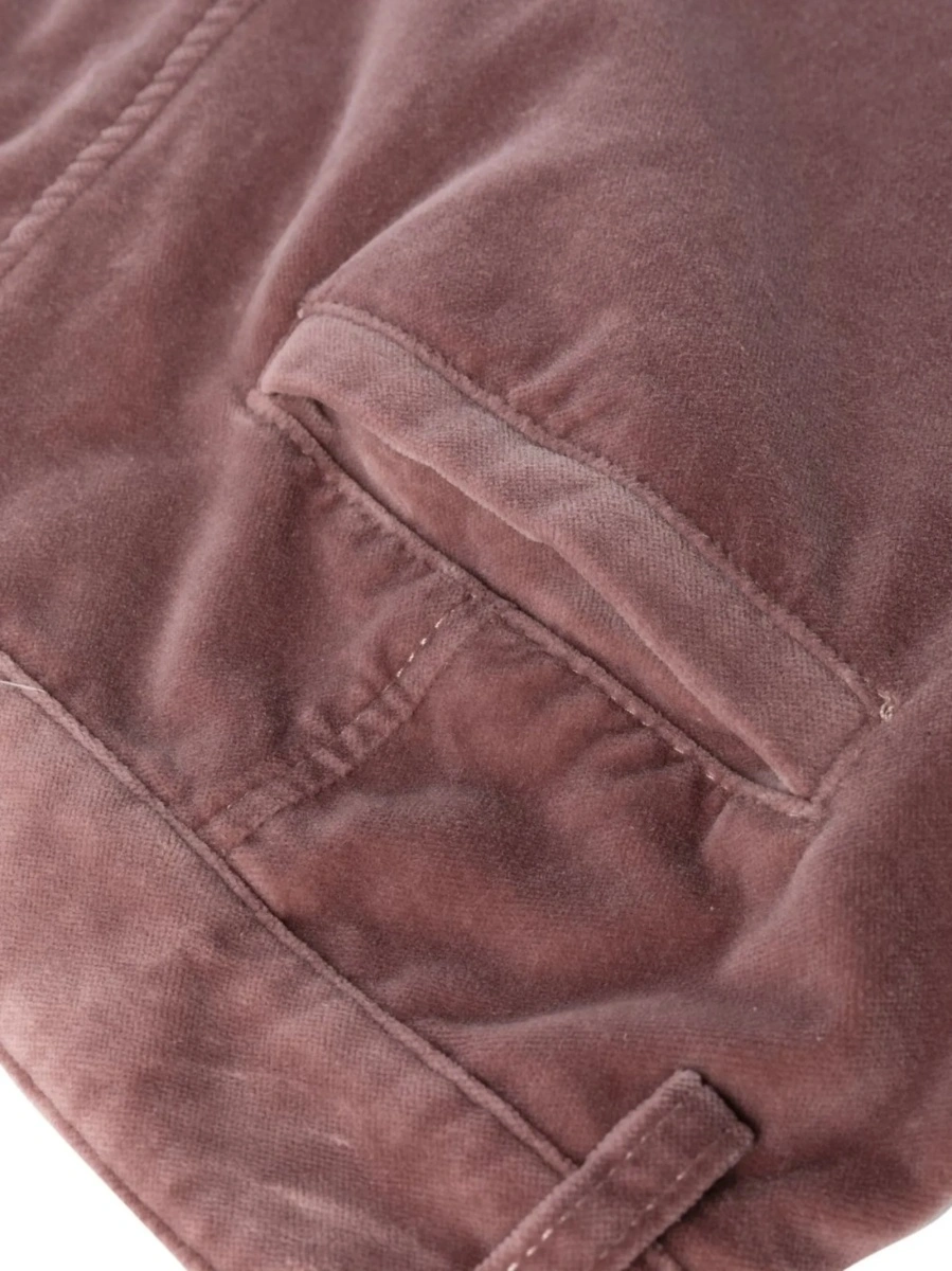 Pantaloni evazati DSQUARED2 roz din fibre metalice si bumbac - Img 5