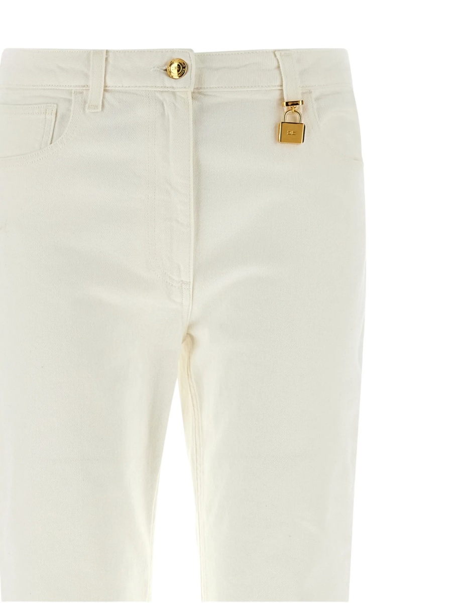 Pantaloni evazati Elisabetta Franchi albi - Img 3