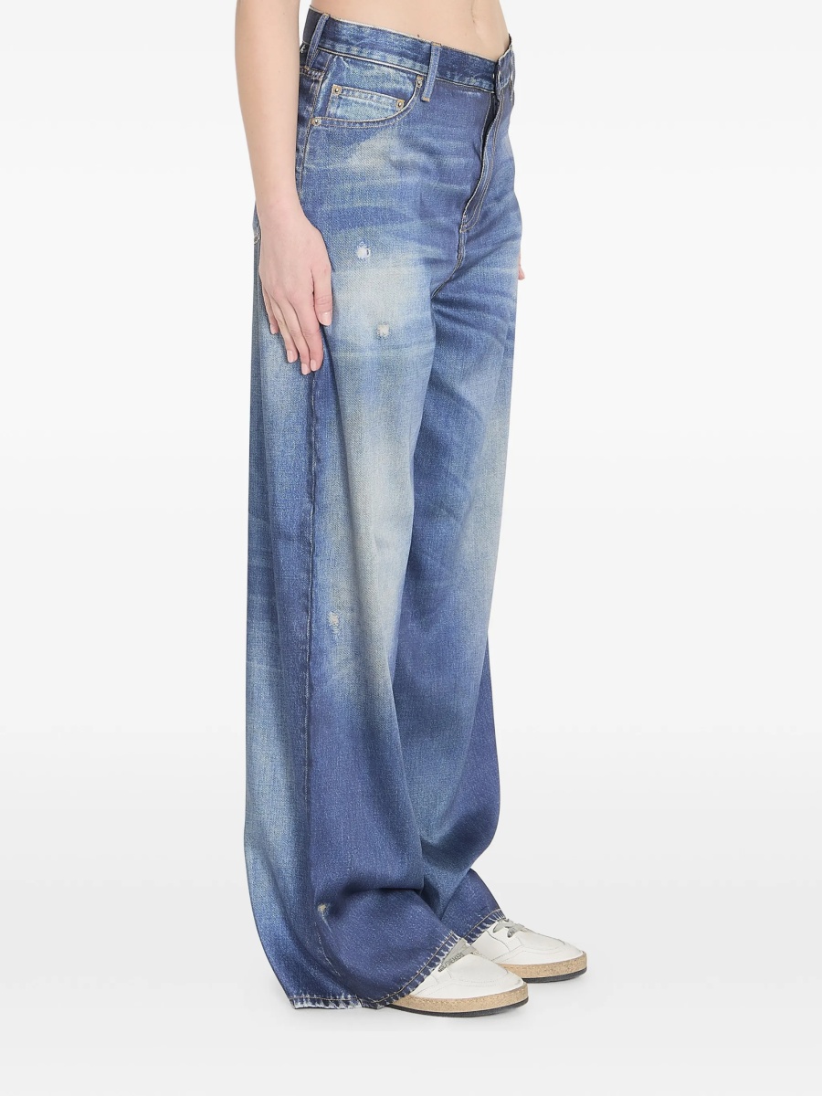 Pantaloni evazati Golden Goose star albastri - Img 3