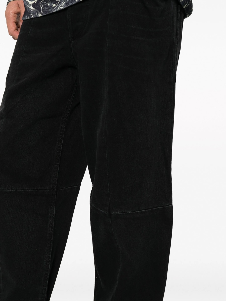 Pantaloni evazati Isabel Marant negri din bumbac - Img 5