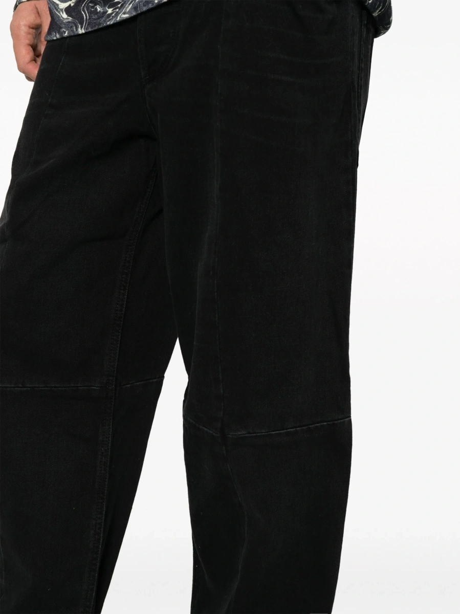 Pantaloni evazati Isabel Marant negri din bumbac - Img 5