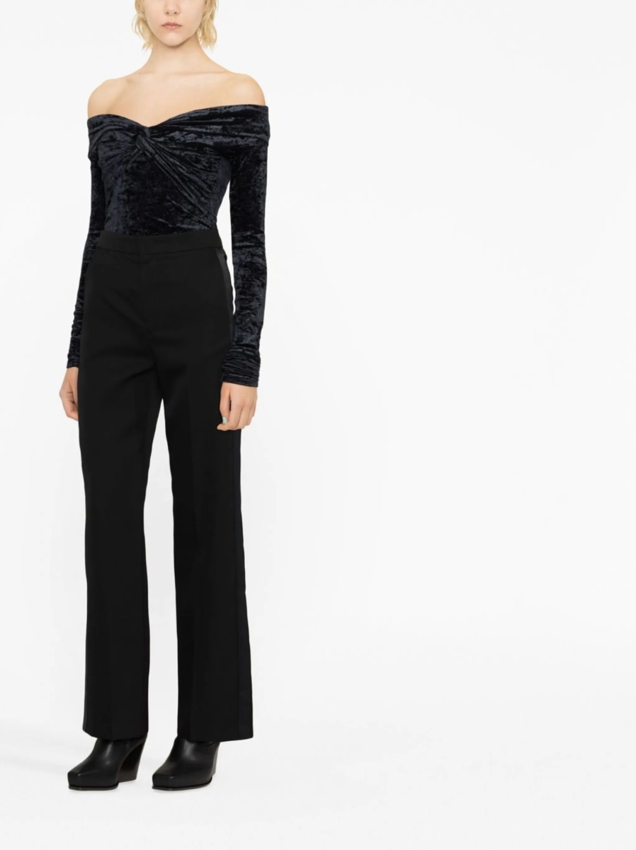 Pantaloni evazati Isabel Marant negri din lana si polyester - Img 3