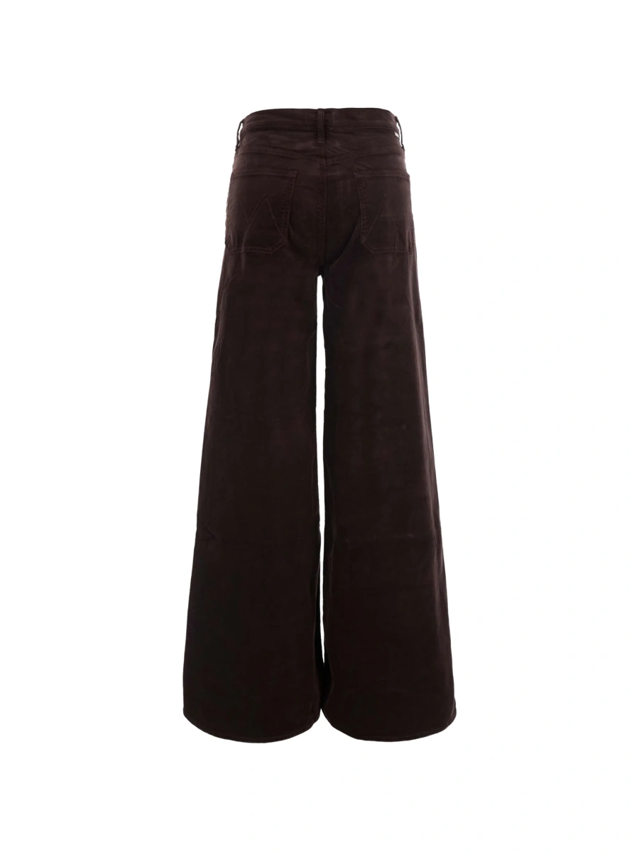 Pantaloni evazati MOTHER maro din elastan si polyester - Img 2