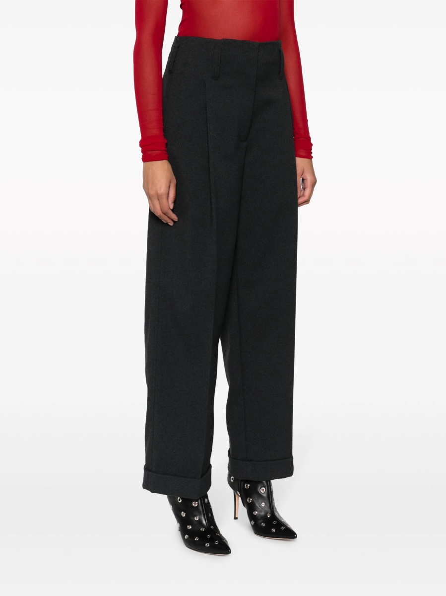 Pantaloni evazati Philosophy gri din polyester - Img 3