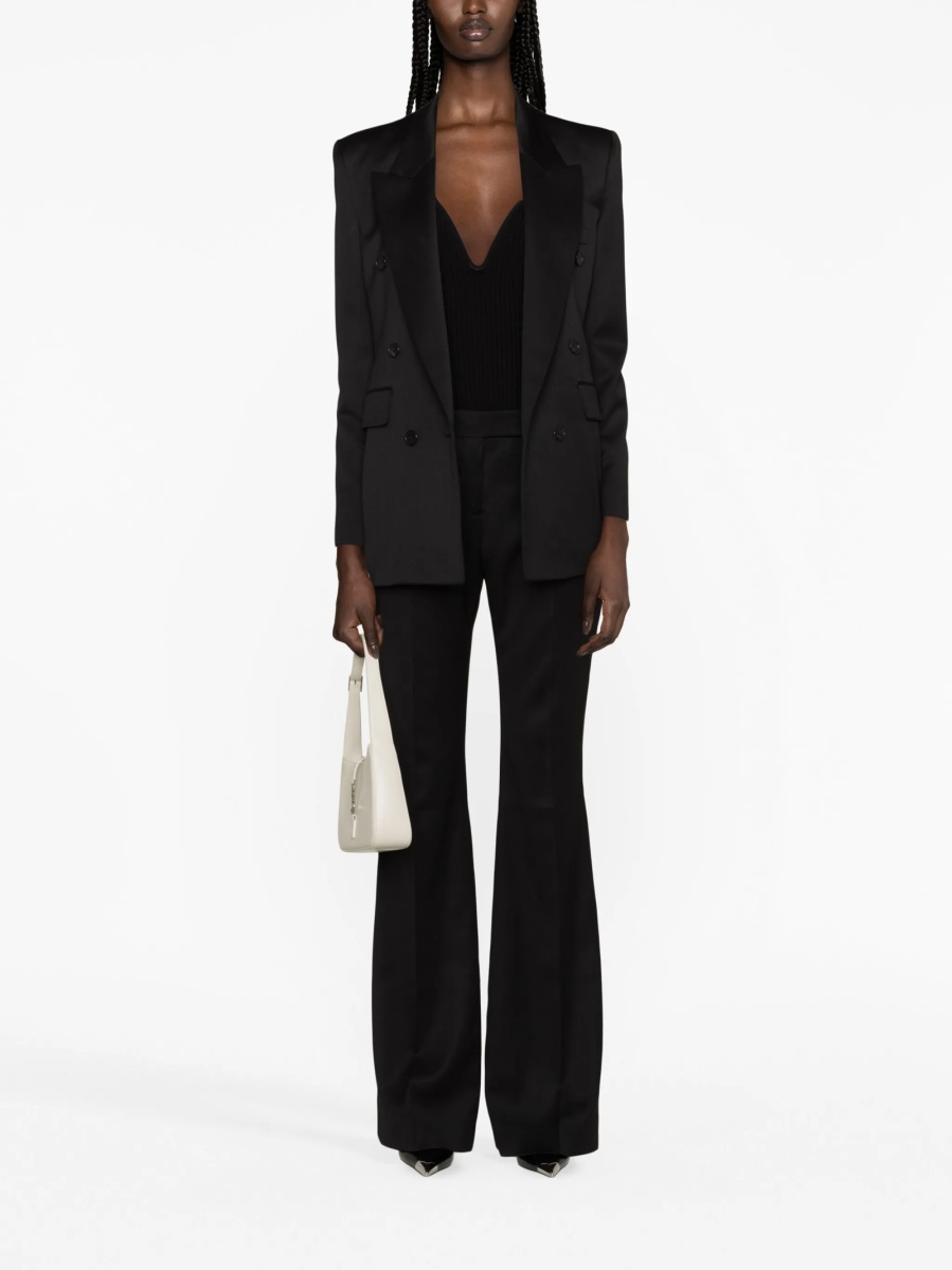 Pantaloni evazati Tom Ford negri din lana - Img 2