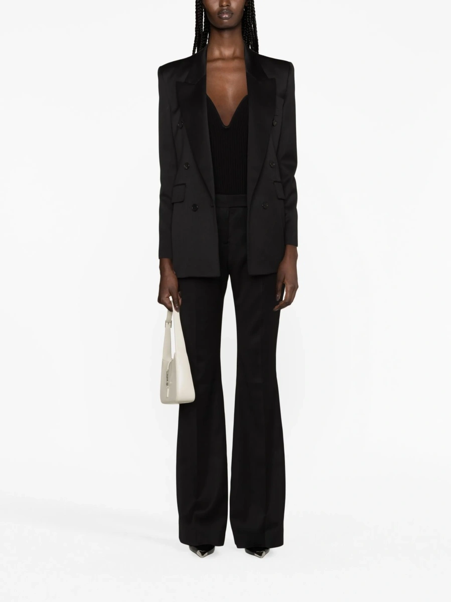 Pantaloni evazati Tom Ford negri din lana - Img 2