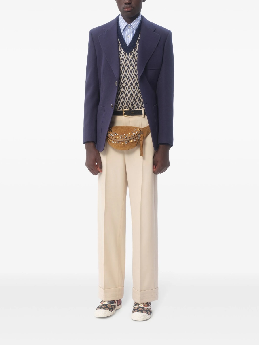 Pantaloni evazati Valentino Garavani neutri - Img 2