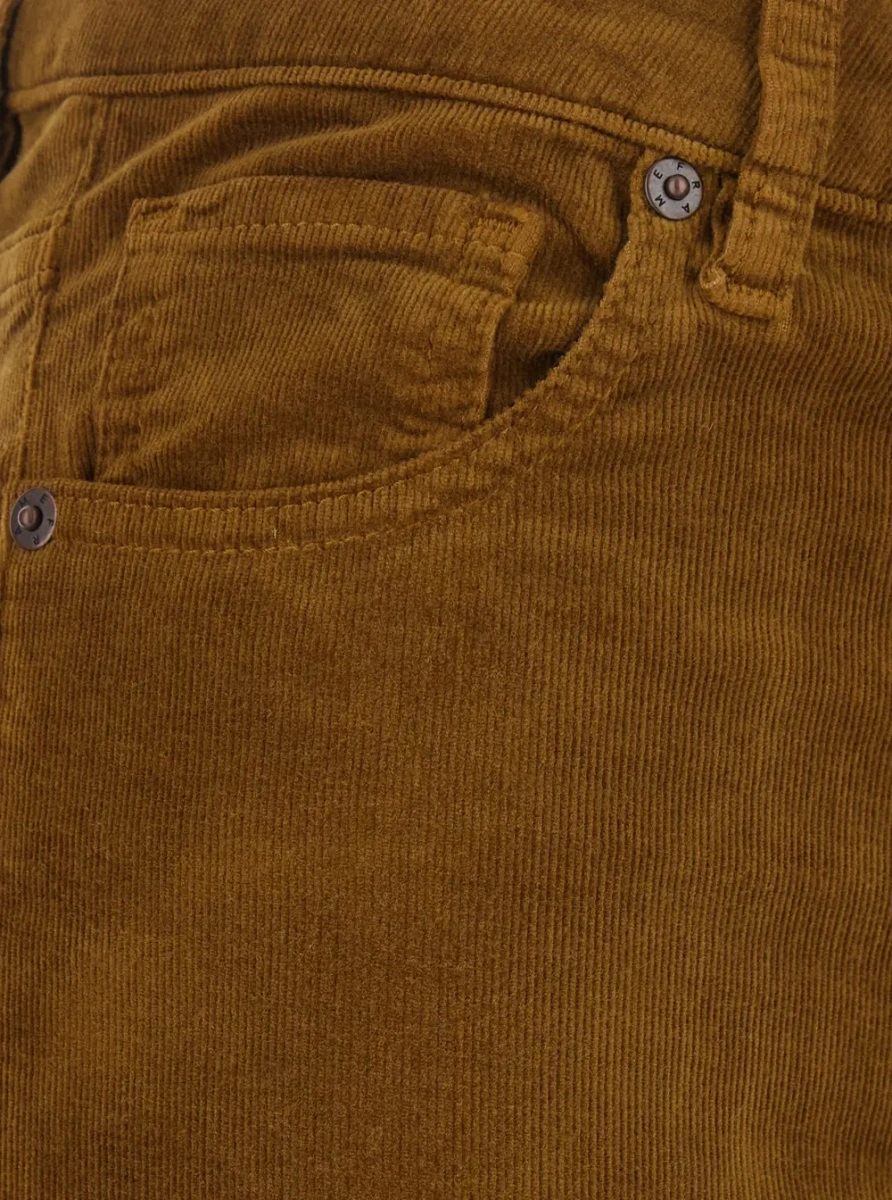 Pantaloni FRAME bej din catifea reiata - Img 3