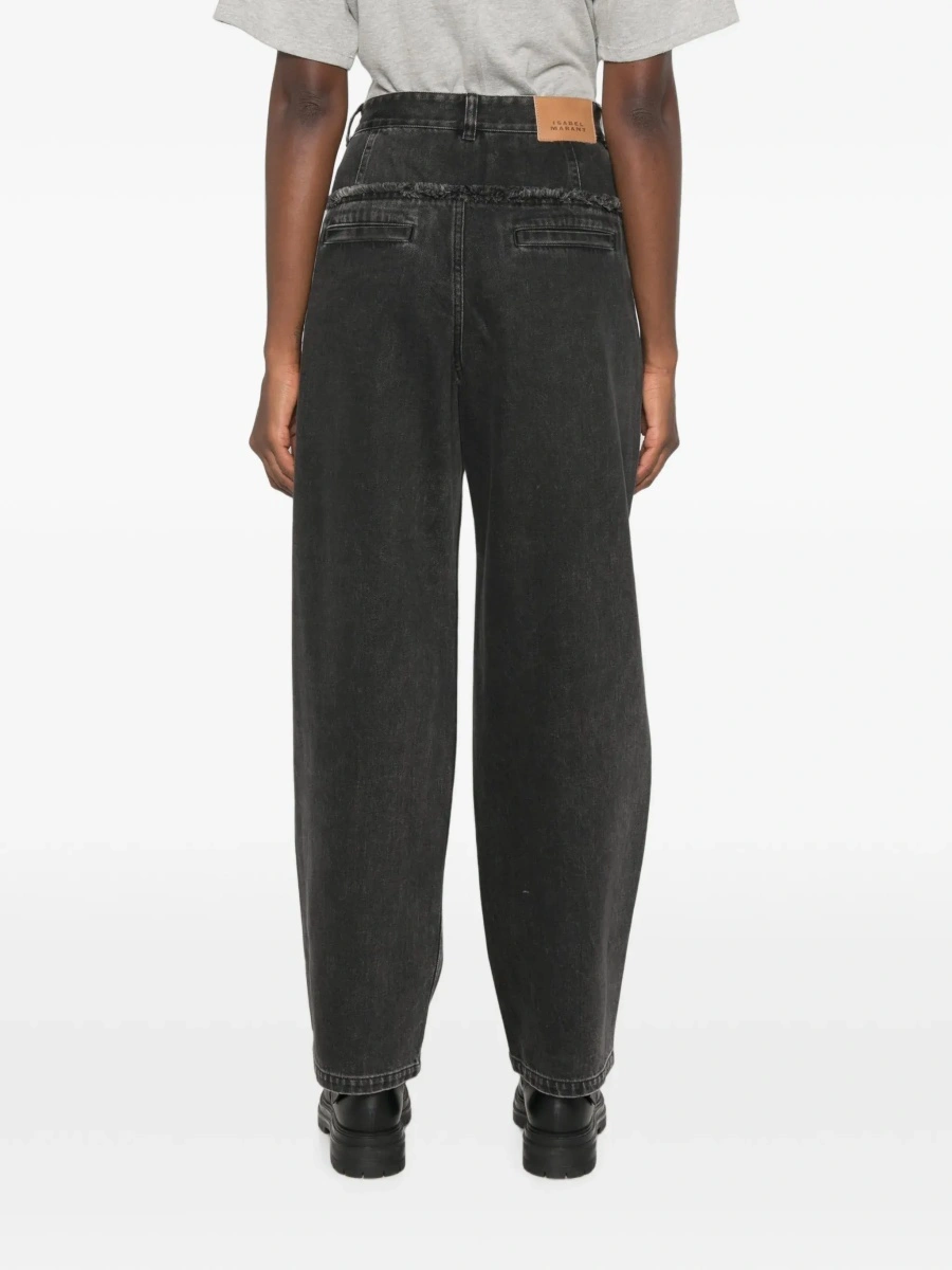 Pantaloni Isabel Marant negri din denim 'Iniza' - Img 6