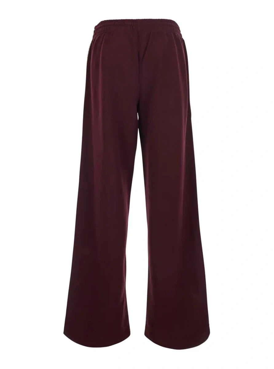 Pantaloni 'Jodie' Bordeaux Pants with drawstring waist and Check motif on the side in cotton for women - Img 2