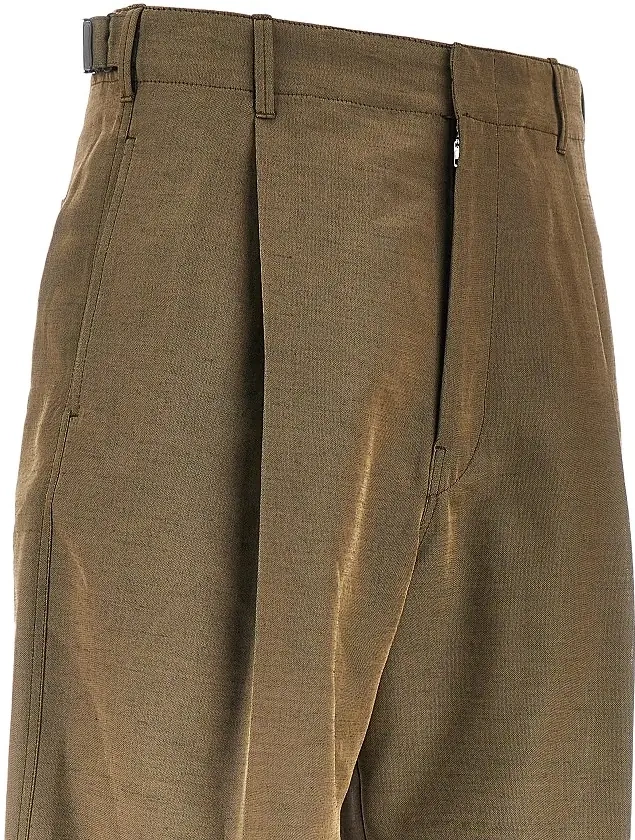 Pantaloni LEMAIRE verzi din lana si mohair - Img 2