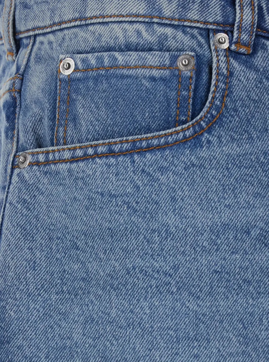 Pantaloni Light Blue High-Waisted Bermuda Shorts with Side Pockets In Denim for Men - Img 3