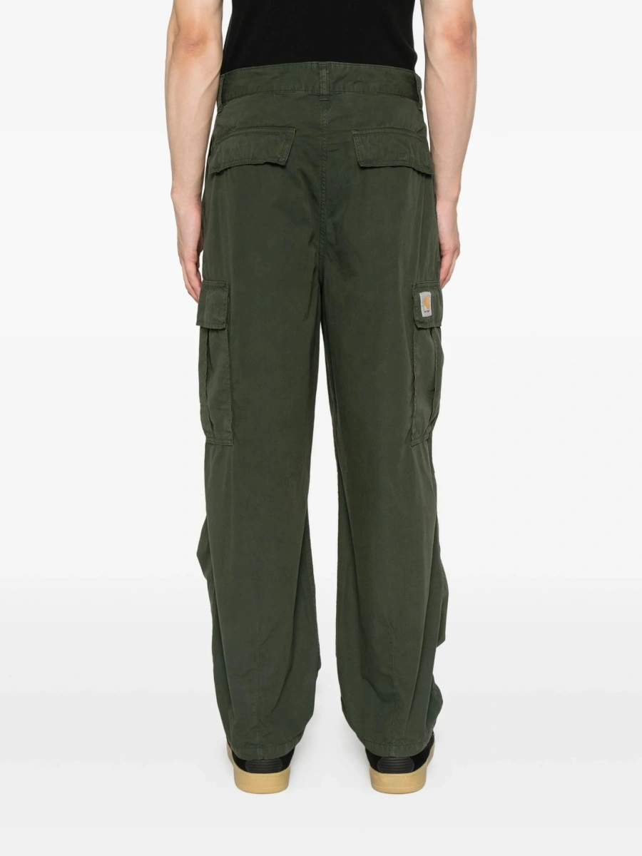 Pantaloni loose fit Carhartt verzi din bumbac - Img 4