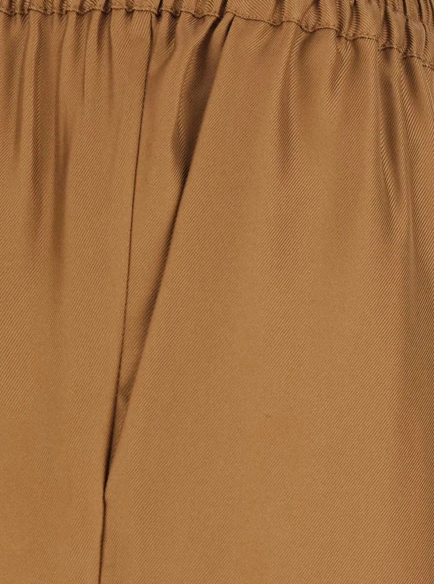 Pantaloni LOULOU DE SAISON maro din matase - Img 3