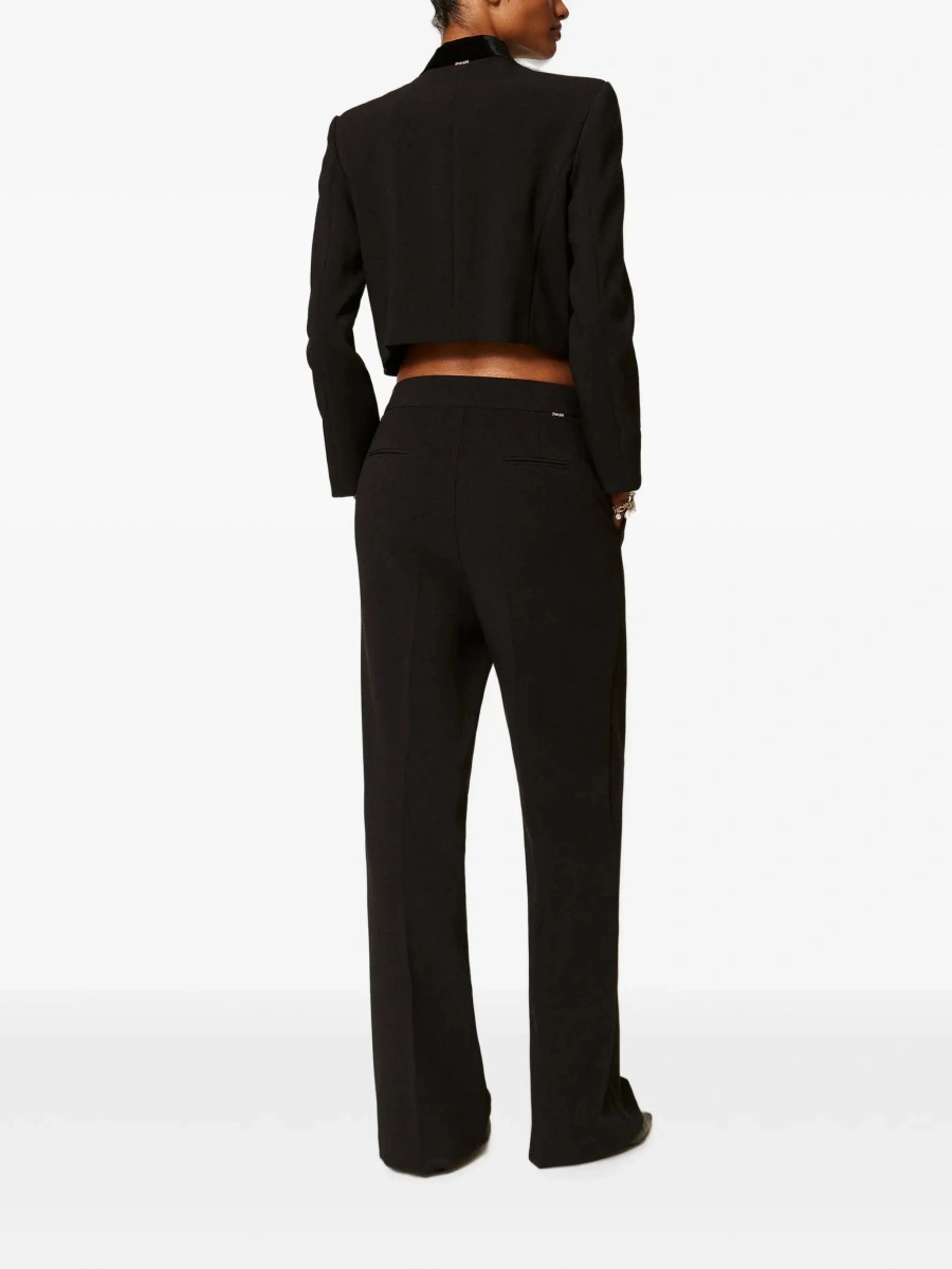 Pantaloni MADREPERL Pants with elegant details in Black Tech Fabric for women - Img 6
