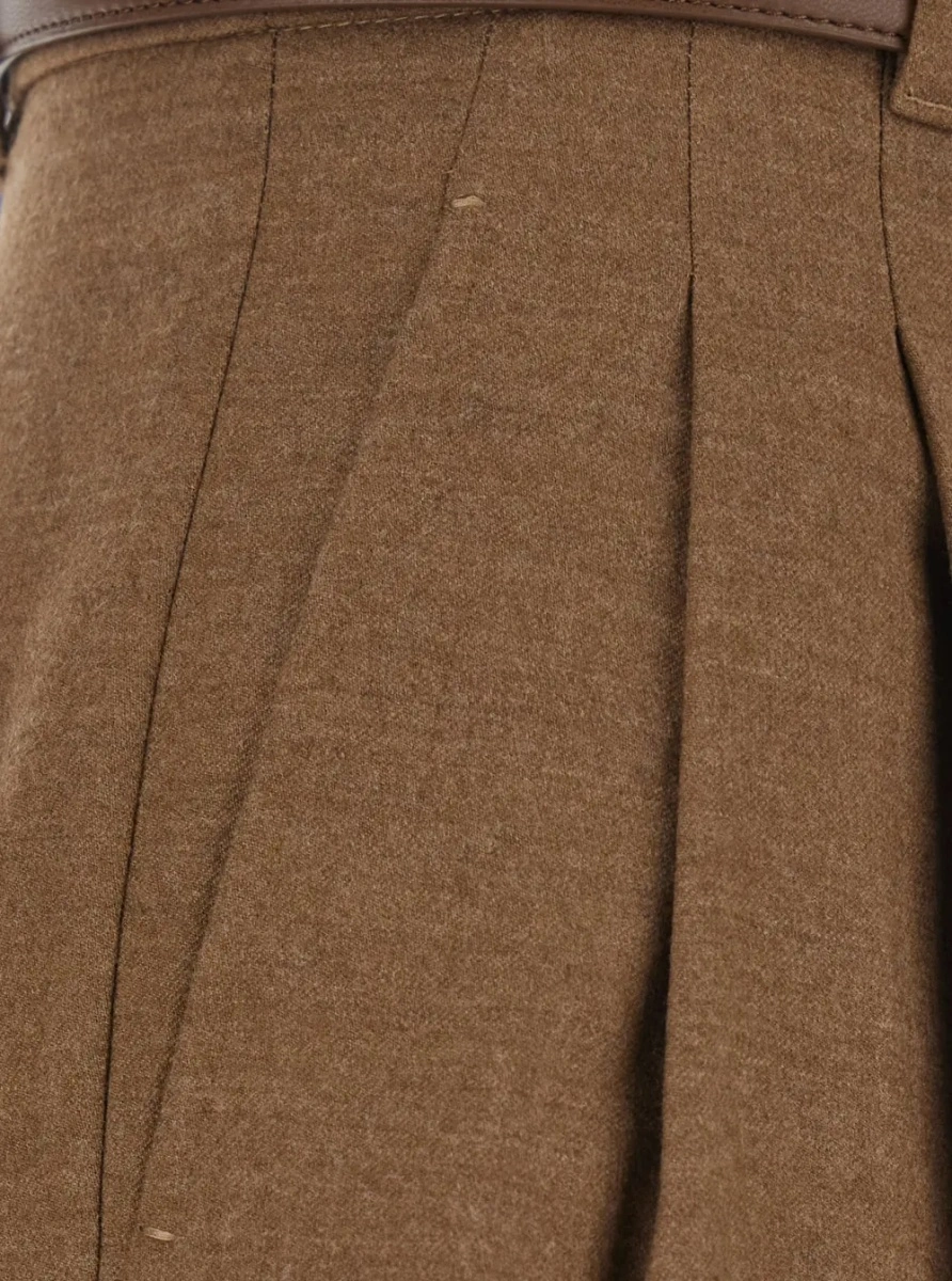 Pantaloni MaxMara Studio maro din lana - Img 3