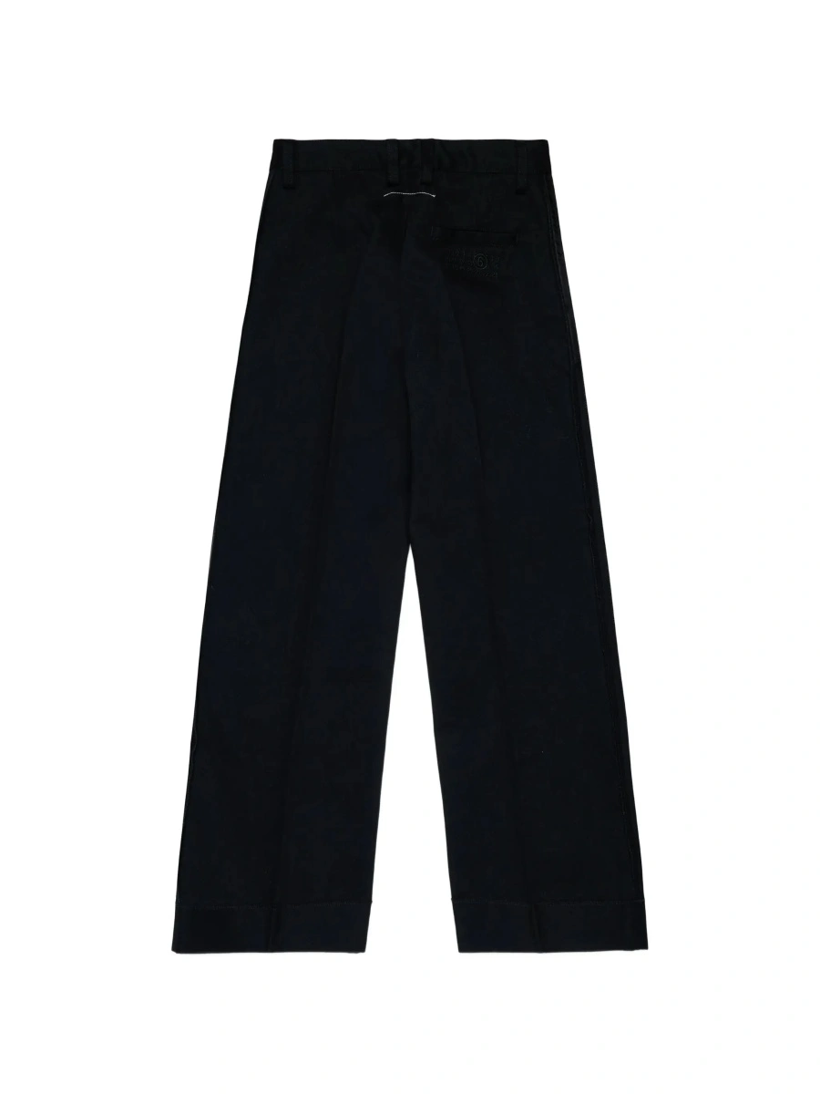 Pantaloni MM6 MAISON MARGIELA KIDS negri din bumbac - Img 4