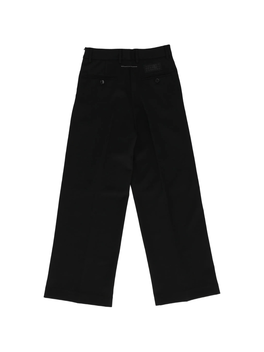 Pantaloni MM6 Maison Margiela negri din spandex/elastan si vascoza - Img 2