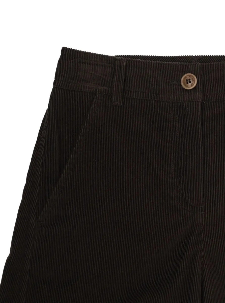 Pantaloni Moncler maro din catifea reiata - Img 3