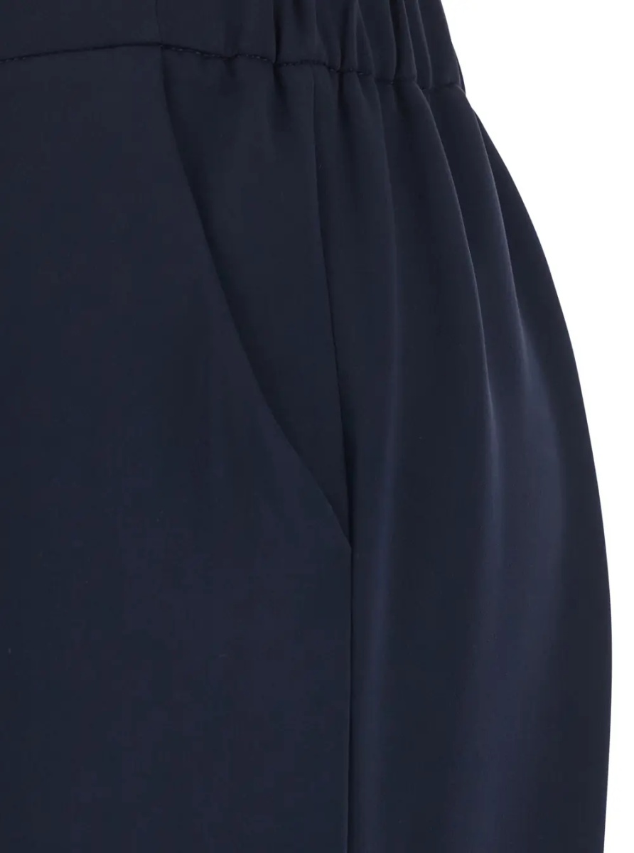 Pantaloni P.A.R.O.S.H. Blue Pants with Elastic Waist and Wide Leg in Women's Fabric - Img 3