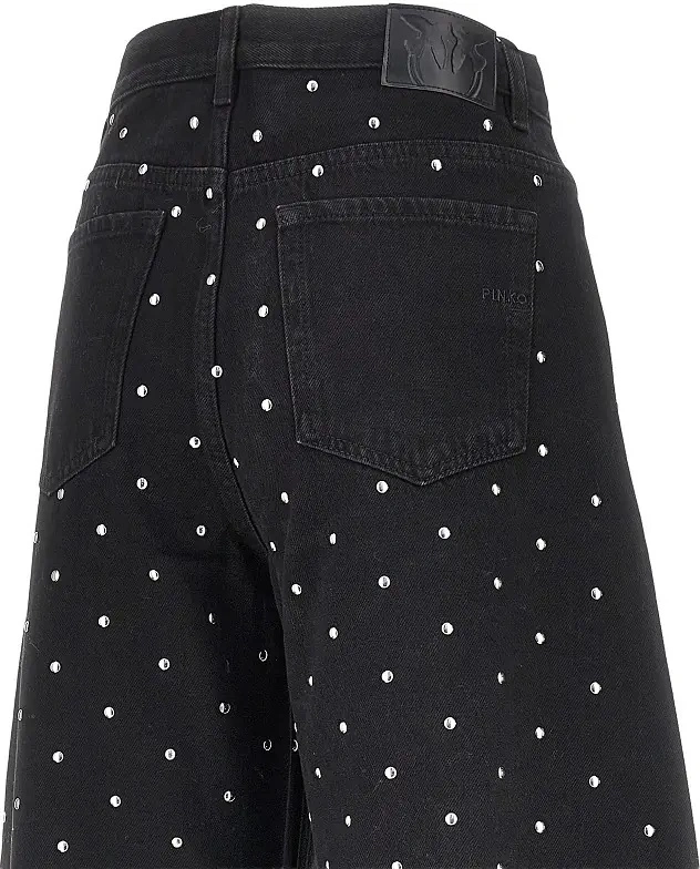 Pantaloni Pinko negri din denim - Img 4