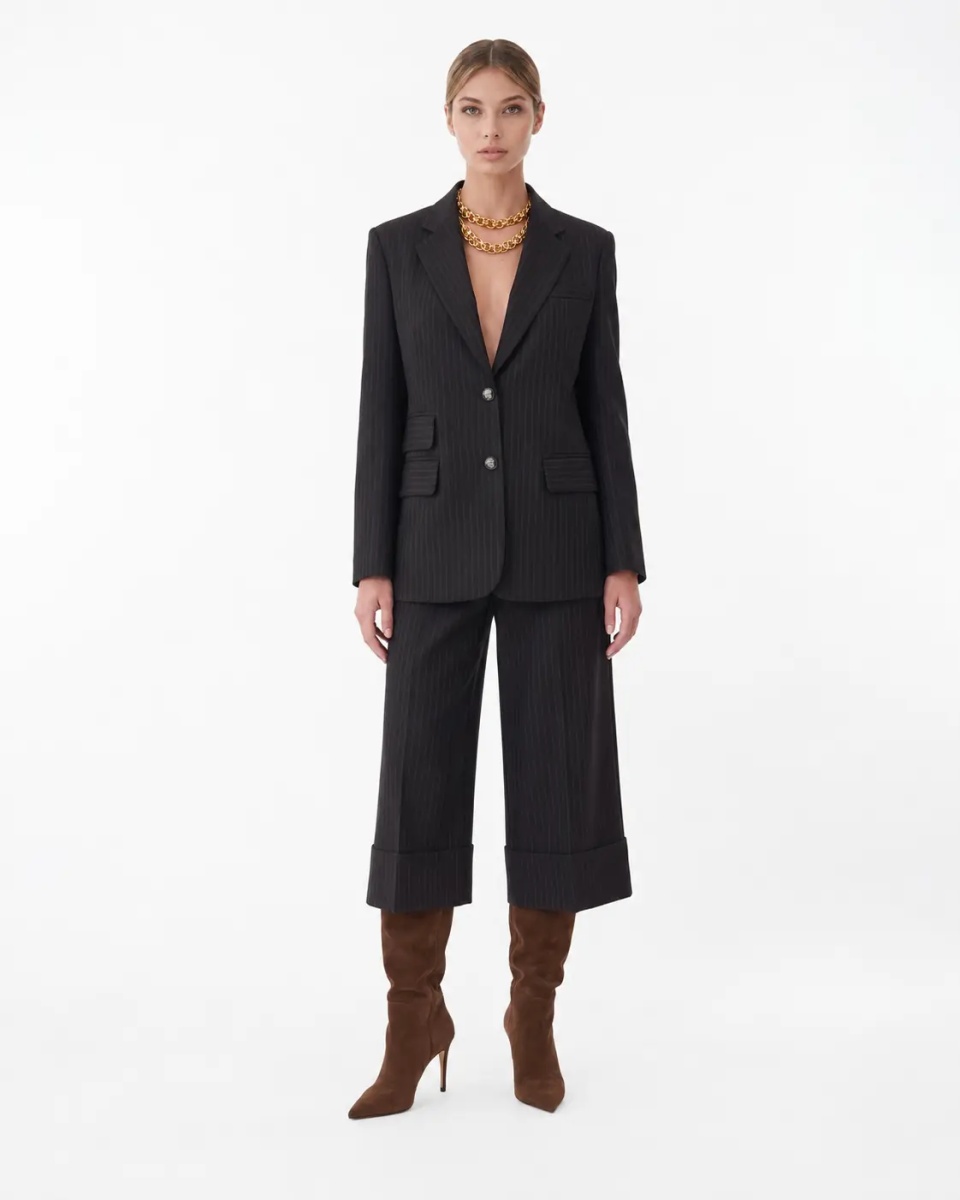 Pantaloni Pinstripe culotte - Img 3