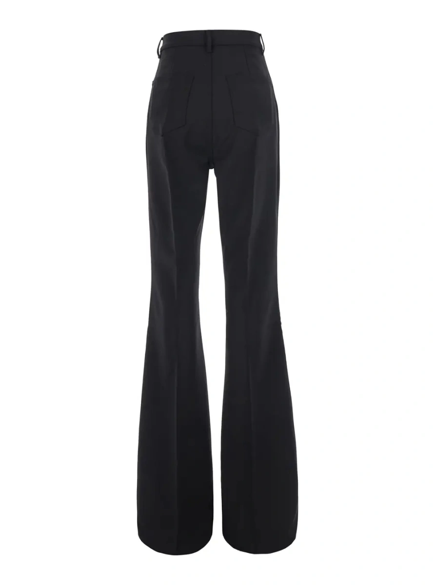 Pantaloni Rick Owens negri din bumbac 'Bolan Bootcut' - Img 2