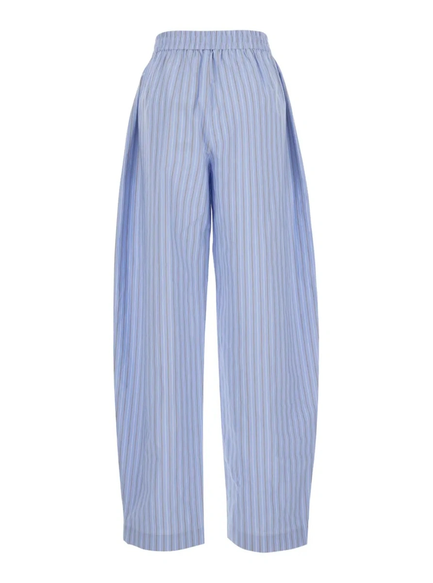 Pantaloni ROTATE Birger Christensen albastri din poplin de bumbac - Img 2