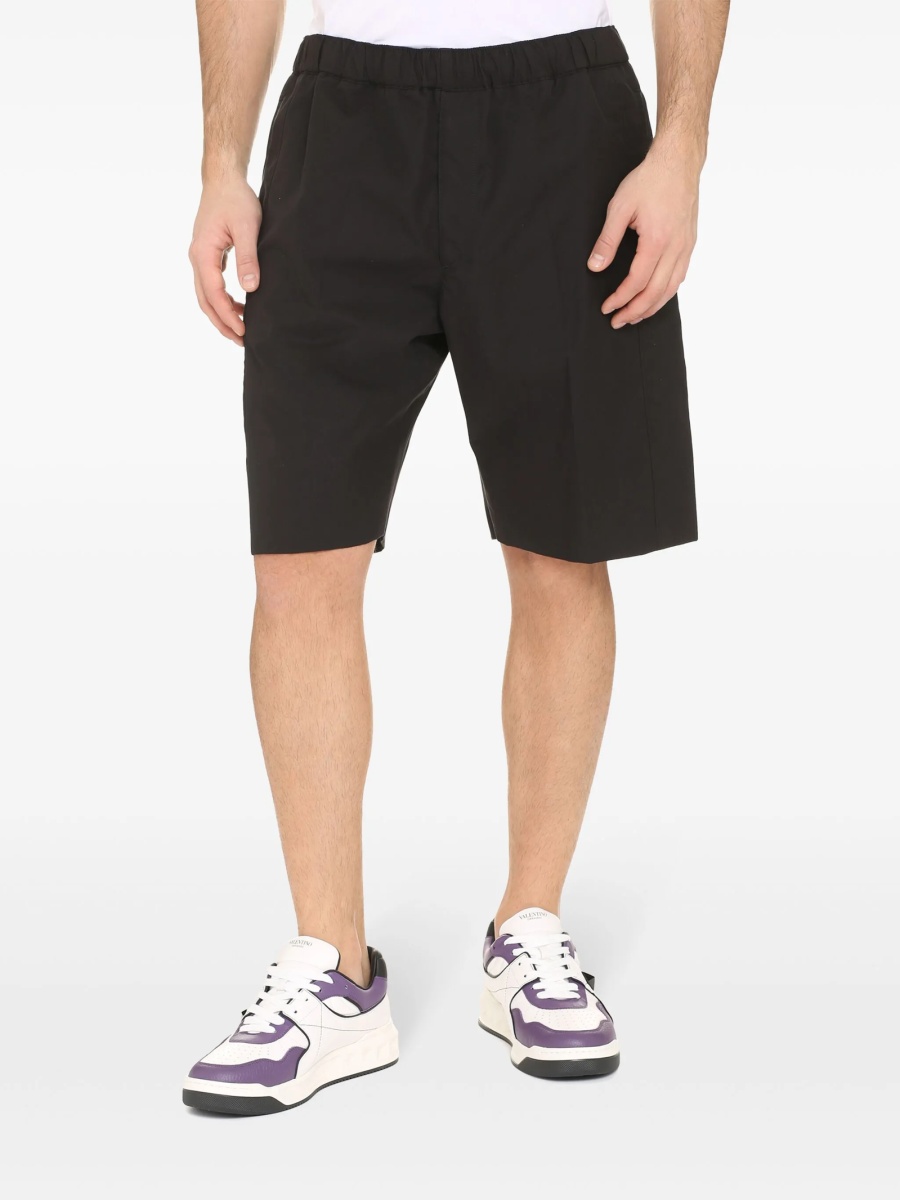 Pantaloni scurti Alexander McQueen negri din bumbac - Img 2