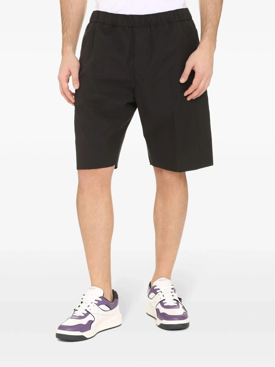 Pantaloni scurti Alexander McQueen negri din bumbac - Img 2