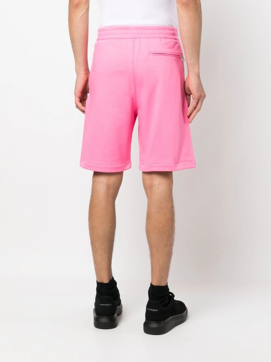 Pantaloni scurti Alexander McQueen roz din bumbac - Img 4