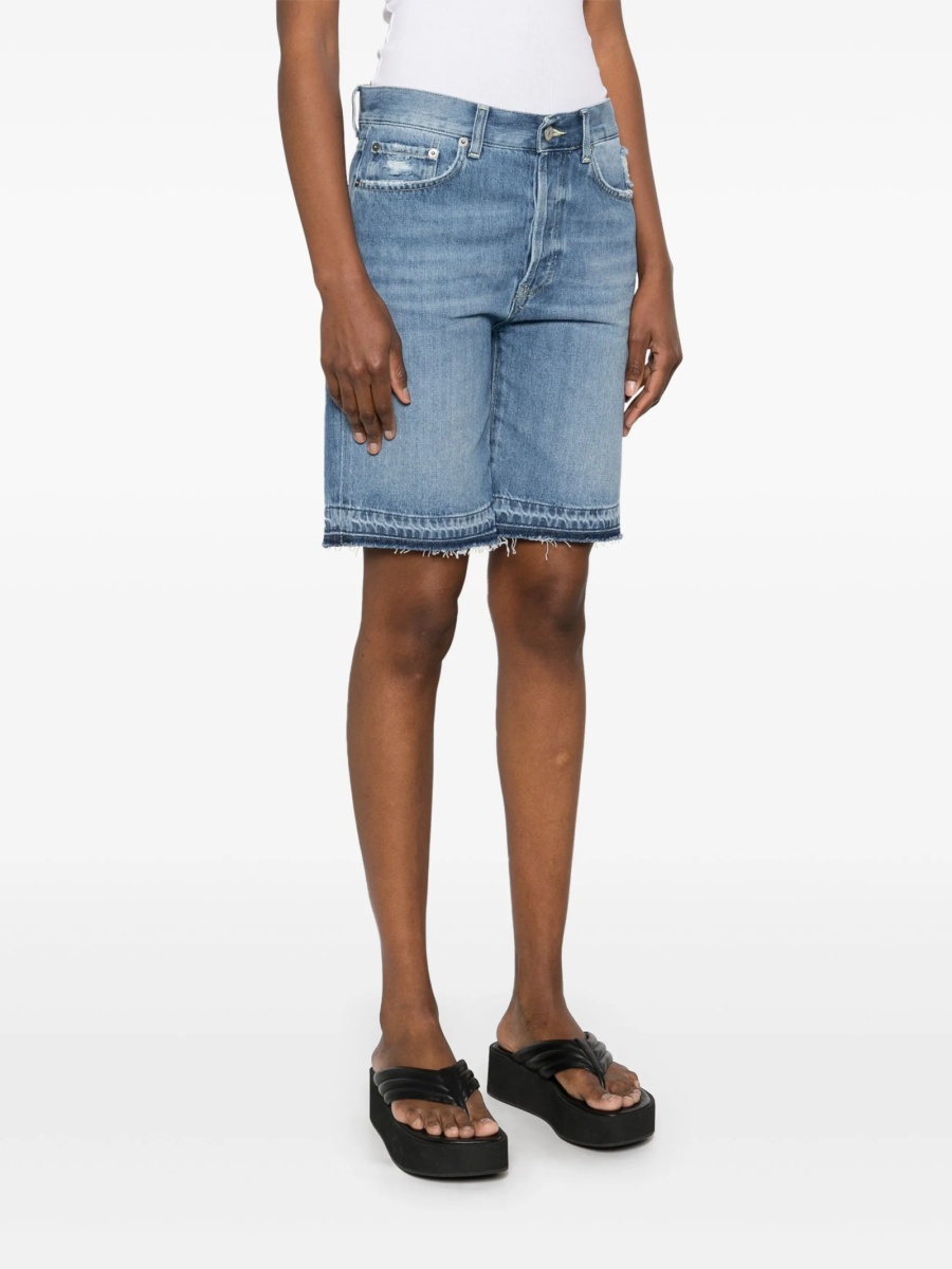 Pantaloni scurti Dondup albastri din bumbac - Img 3