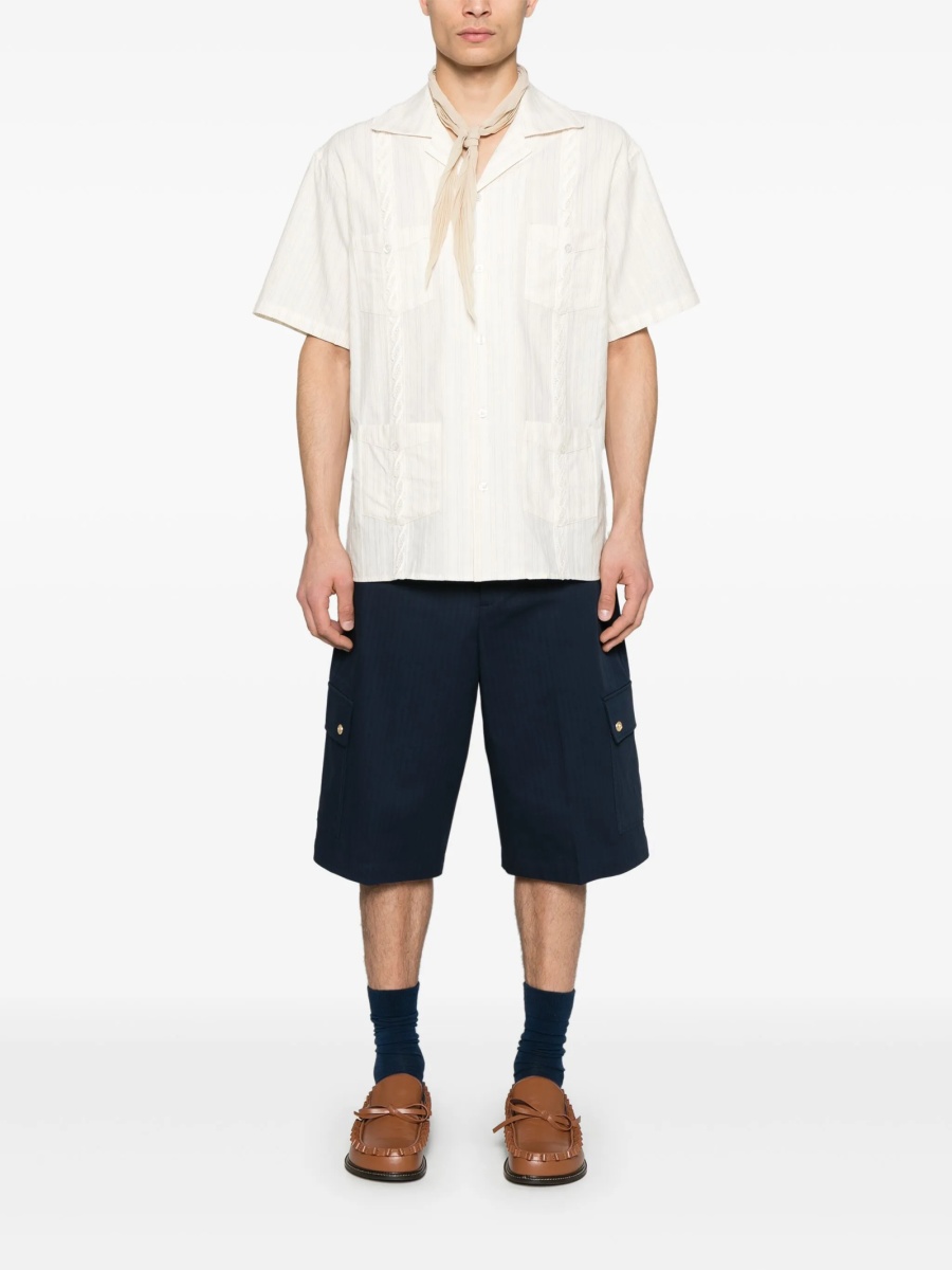 Pantaloni scurti DRÔLE DE MONSIEUR albastri din bumbac si elastan - Img 2