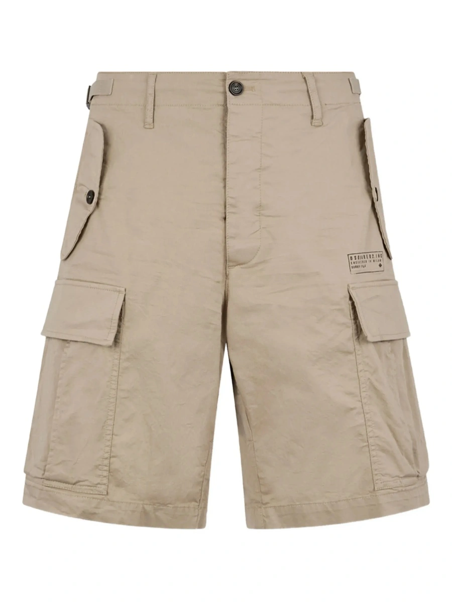 Pantaloni scurti DSQUARED2 bej din bumbac - Img 5