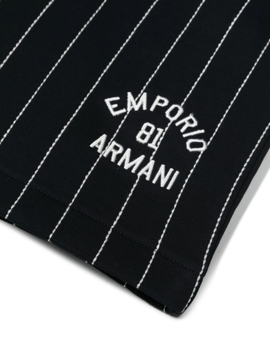 Pantaloni scurti Emporio Armani albastri din bumbac si spandex/elastan - Img 3